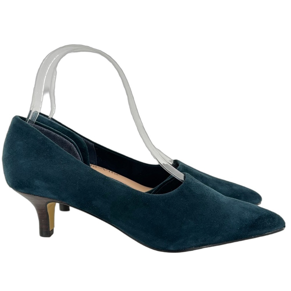 Bella Vita womens heels size 6 N blue suede pointy toe kitten heel dorsay - Picture 12 of 12